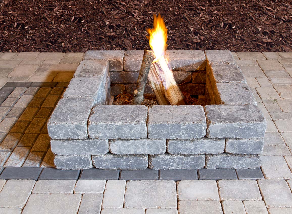 Stone Oasis Square Firepit